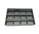 Steel Grey Flat Stackable  12-EARRING Tray,  9" x 6" x 1 1/2"H