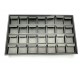 Steel Grey Flat Stackable  28-EARRING  Tray,   14 3/4" x 9"  x  1 3/8" H